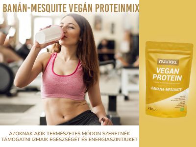 Nutriqa Bio Banán-Mesquite Vegán Proteinmix