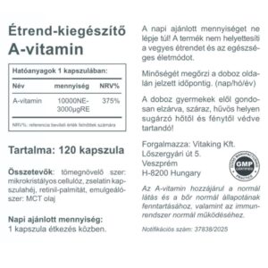 Vitaking A-10000NE vitamin kapszula - 120db 3 Vitaking A-10000NE vitamin kapszula - 120db - Image 2