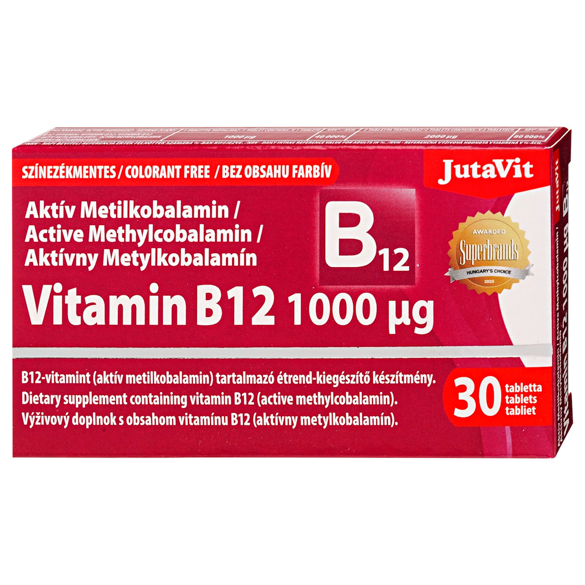 JutaVit B12-vitamin / Aktív Metilkobalamin tabletta - 30db 1 JutaVit B12-vitamin / Aktív Metilkobalamin tabletta - 30db