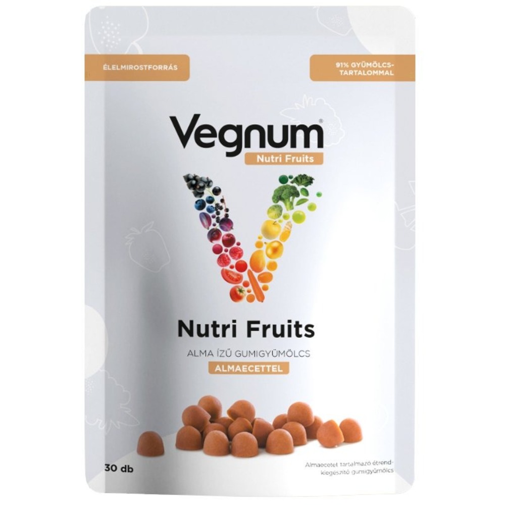 Vegnum Nutri Fruits Almaecettel (alma ízű) - 30db 1 Vegnum Nutri Fruits Almaecettel (alma ízű) - 30db