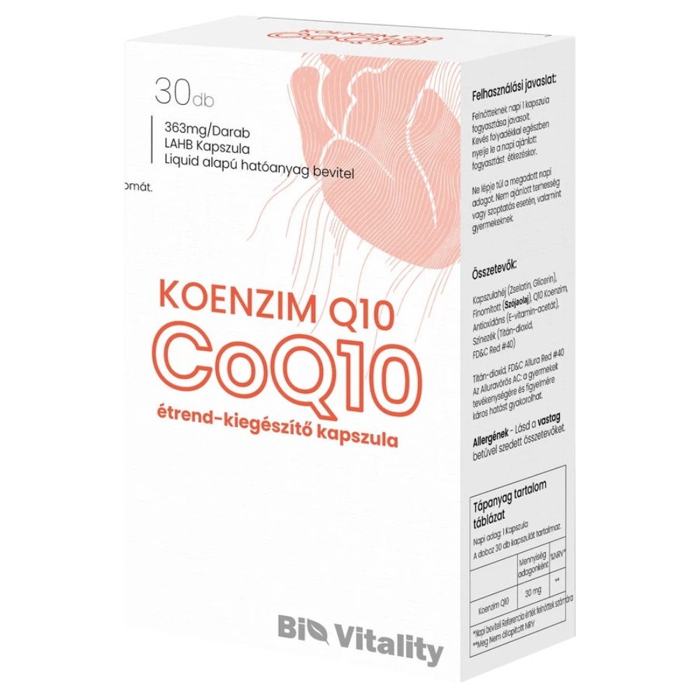 Bio Vitality Koenzim Q10 lágyzselatin kapszula - 30db 1 Bio Vitality Koenzim Q10 lágyzselatin kapszula - 30db