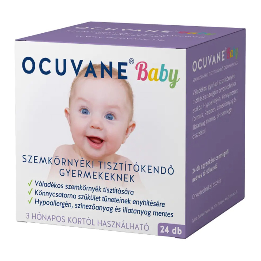 Ocuvane Baby szemkörnyéki tisztító kendő - 24db 1 Ocuvane Baby szemkörnyéki tisztító kendő - 24db