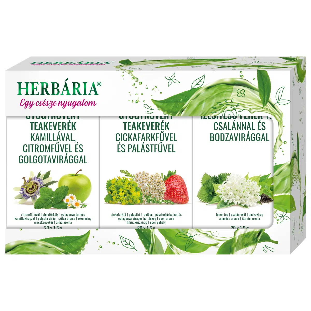 Herbária Triopack Gyógynövényes teaválogatás - 3x20 filter 1 Herbária Triopack Gyógynövényes teaválogatás - 3x20 filter