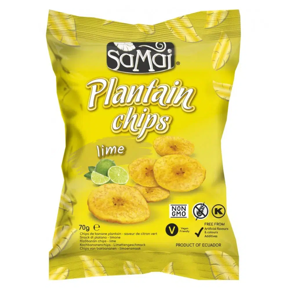 Samai Plantain chips lime - 70g 1 Samai Plantain chips lime - 70g