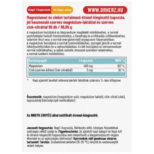Dr. Herz Magnézium Supra 400mg + Szerves Cink XL kapszula - 90db - Image 2