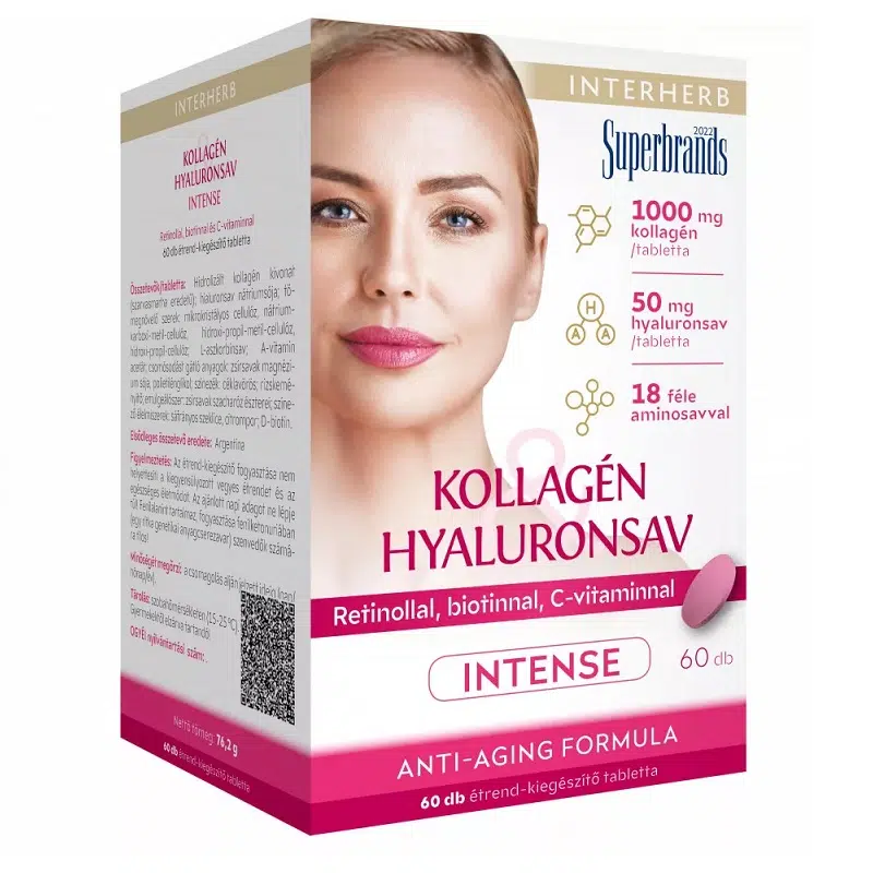 Interherb Kollagén Hyaluronsav Intense tabletta 60db 1 Interherb Kollagén Hyaluronsav Intense tabletta 60db