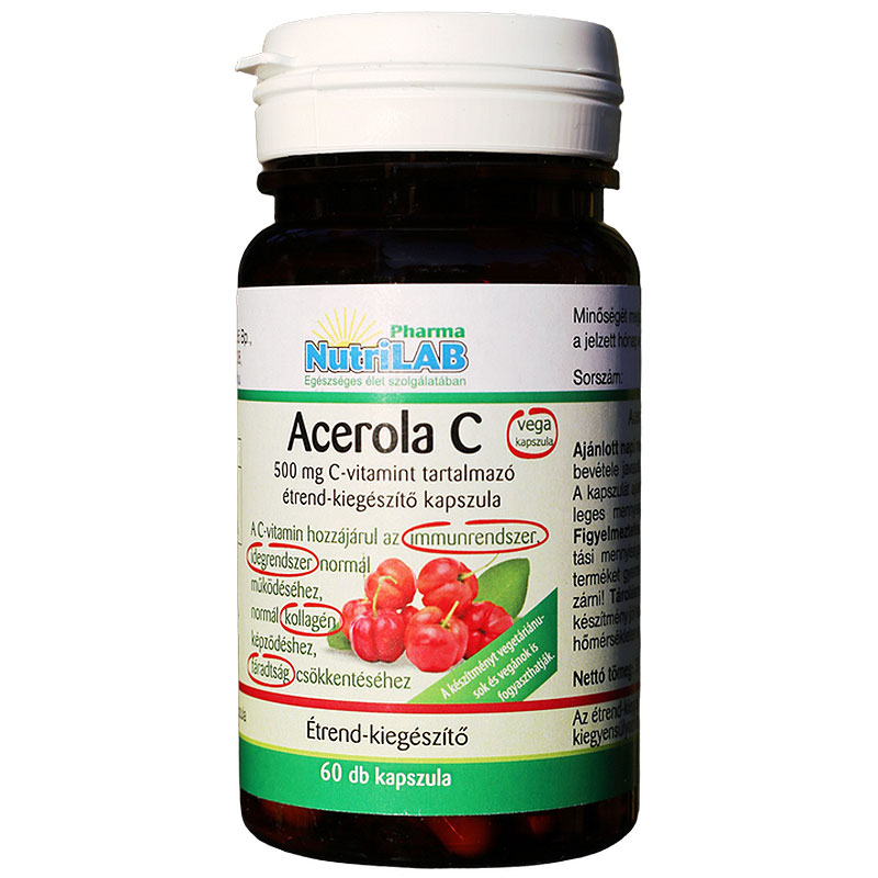 Nutrilab Acerola C Vega kapszula - 60db 1 Nutrilab Acerola C Vega kapszula - 60db