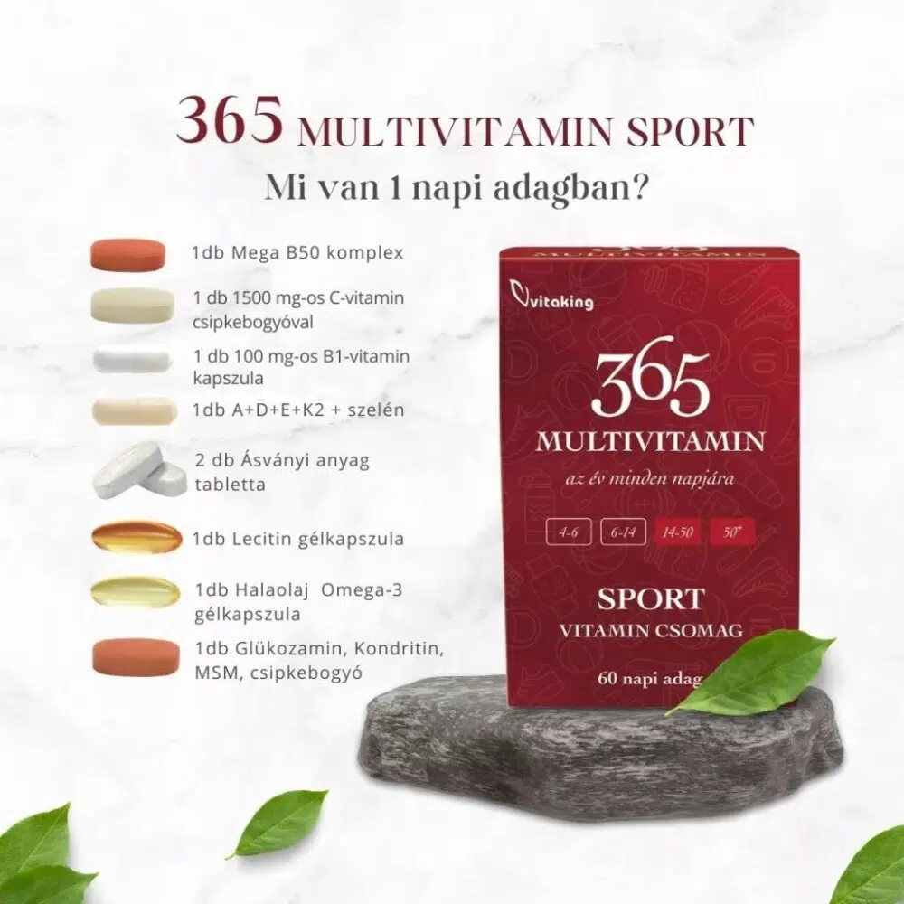 VitaKing 365 Multivitamin Sport vitamin csomag - 60db 2 VitaKing 365 Multivitamin Sport vitamin csomag - 60db - Image 2