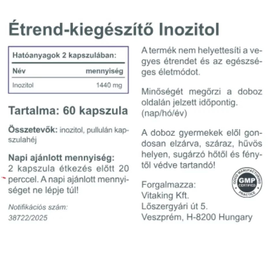 Vitaking Inozitol kapszula - 60db 2 Vitaking Inozitol kapszula - 60db - Image 2