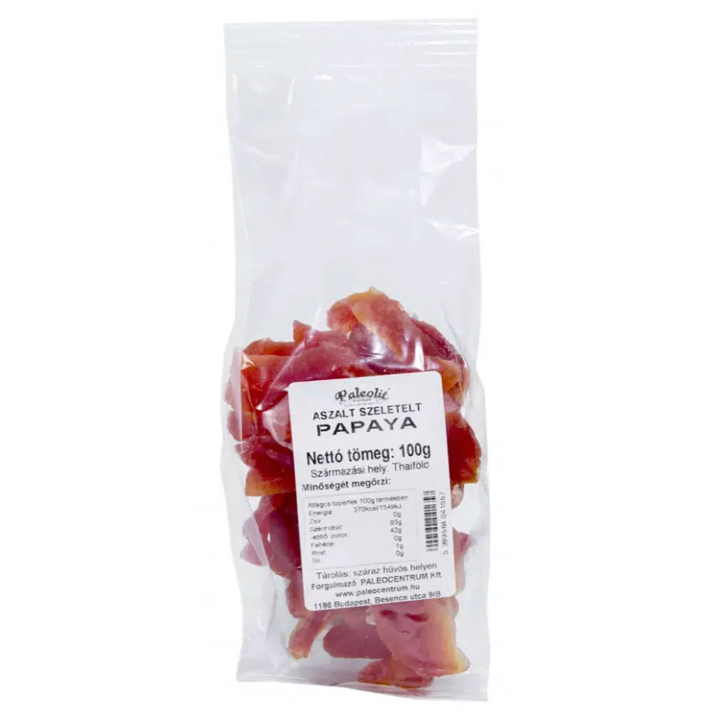 Paleolit Aszalt papaya szelet - 100g 1 Paleolit Aszalt papaya szelet - 100g