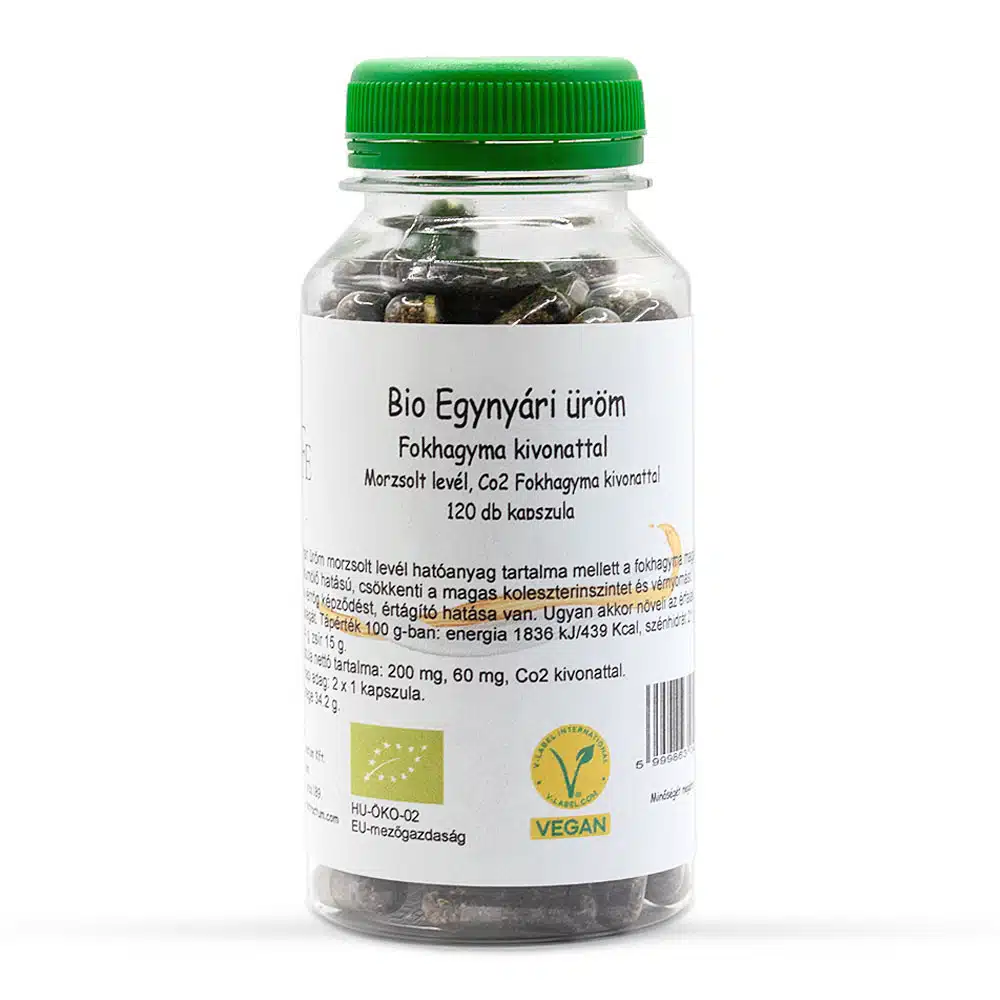 Natessence Bio Egynyári üröm (morzsolt levél, CO2 Fokhagyma kivonattal) kapszula - 120db 1 Natessence Bio Egynyári üröm (morzsolt levél, CO2 Fokhagyma kivonattal) kapszula - 120 db