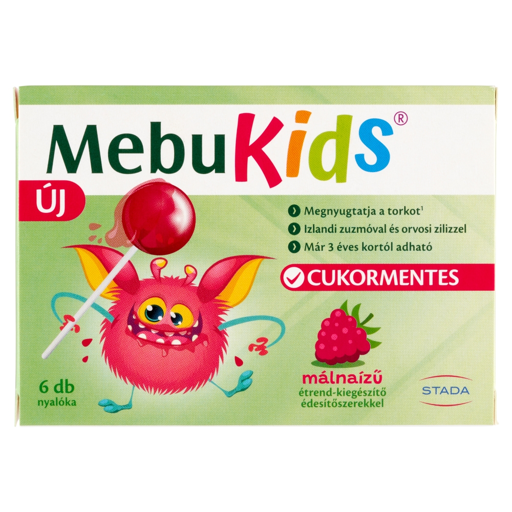 Mebukids málna ízű nyalóka - 6db 1 Walmark Mebukids málna ízű nyalóka - 6db