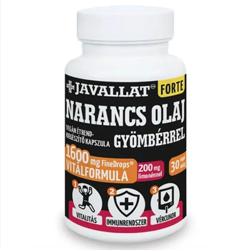 Javallat Forte Narancs olaj gyömbérrel kapszula - 60db 1 Javallat Forte Narancs olaj gyömbérrel kapszula - 60db