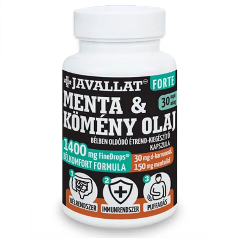Javallat Forte Menta és Kömény olaj kapszula - 60db 1 Javallat Forte Menta és Kömény olaj kapszula - 60db