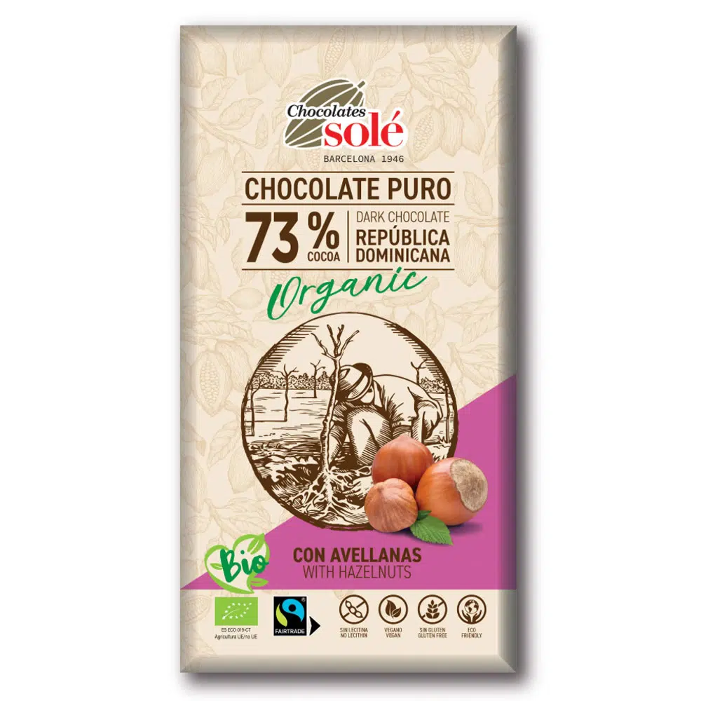 Chocolates Solé 73% Bio Mogyorós Étcsokoládé - 150g 1 Chocolates Solé 73% Bio Mogyorós Étcsokoládé - 150g