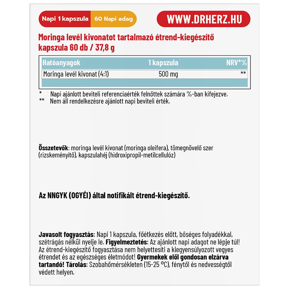 Dr. Herz Moringa kapszula - 60db 2 Dr. Herz Moringa kapszula - 60db - Image 2