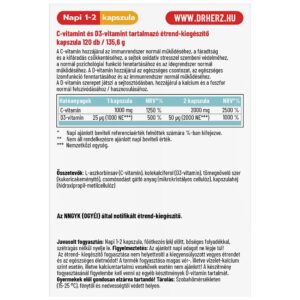 Dr. Herz XXL C+D C-vitamin 1000mg + D3-vitamin 1000NE kapszula - 120db 3 Dr. Herz XXL C+D C-vitamin 1000mg + D3-vitamin 1000NE kapszula - 120db - Image 2