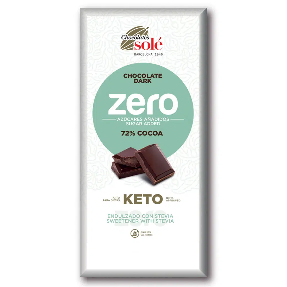 Chocolates Solé ZERO Cukormentes 72% Étcsokoládé - 25g 1 Chocolates Solé ZERO Cukormentes 72% Étcsokoládé - 25g