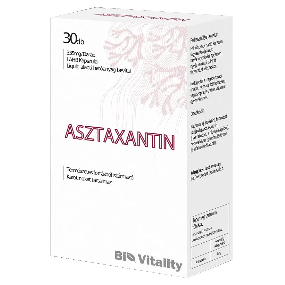 Bio Vitality Asztaxantin lágy zselé kapszula - 30db 1 Bio Vitality Asztaxantin lágy zselé kapszula - 30db