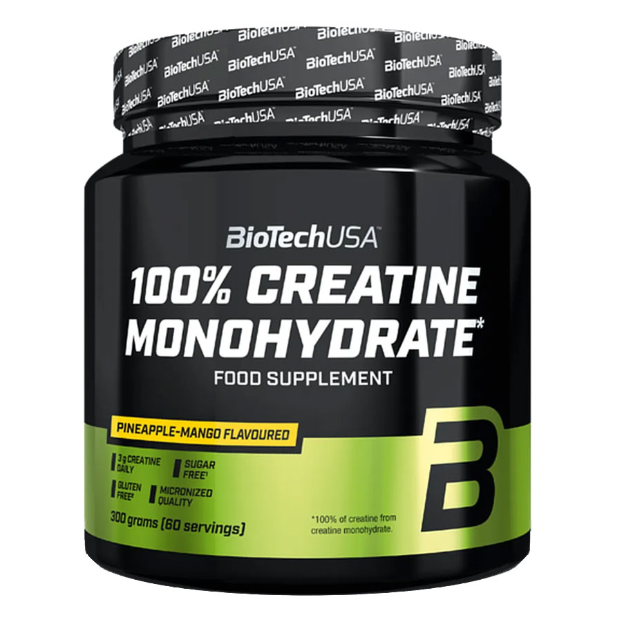 Biotech 100% Creatine Monohydrate ananász-mangó - 300g 1 Biotech 100% Creatine Monohydrate ananász-mangó - 300g