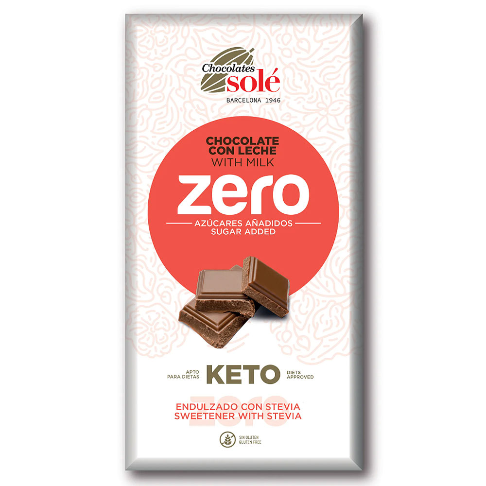Chocolates Solé ZERO Cukormentes Tejcsokoládé - 100g 1 Chocolates Solé ZERO Cukormentes Tejcsokoládé - 100g