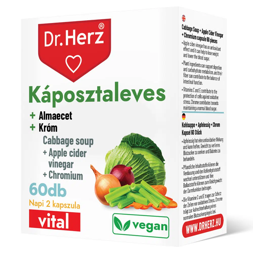 Dr. Herz Káposztaleves + Almaecet + Króm kapszula - 60db 1 Dr. Herz Káposztaleves + Almaecet + Króm kapszula - 60db