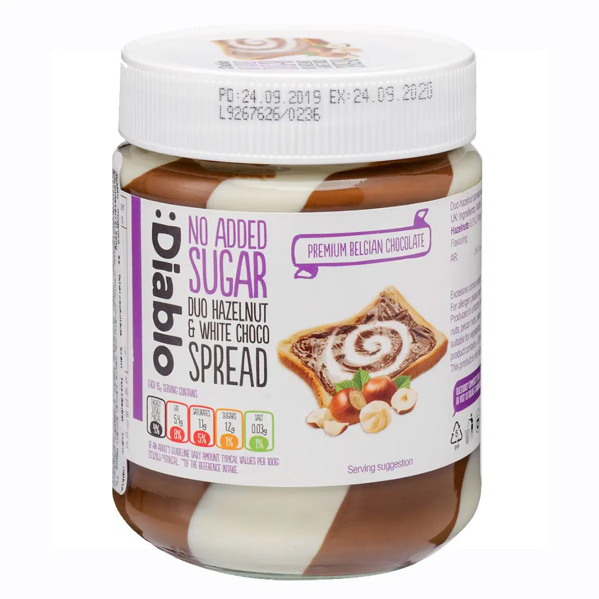 Diablo Mogyoró és Fehércsoki krém - 350g 1 Diablo Mogyoró és Fehércsoki krém - 350g