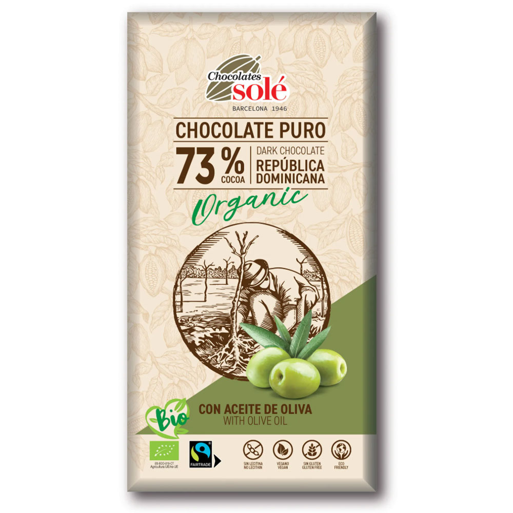 Chocolates Solé 73% Bio Olivás Étcsokoládé - 100g 1 Chocolates Solé 73% Bio Olivás Étcsokoládé - 100g