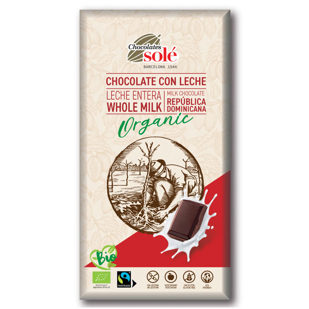 Chocolates Solé 39% Bio Tejcsokoládé - 100g 1 Chocolates Solé 39% Bio Tejcsokoládé - 100g