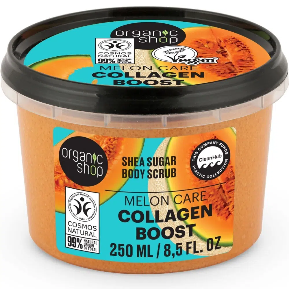 Organic Shop ''Collagen Boost'' Shea cukros testradír sárgadinnyével - 250ml 1 Organic Shop ''Collagen Boost'' Shea cukros testradír sárgadinnyével - 250ml