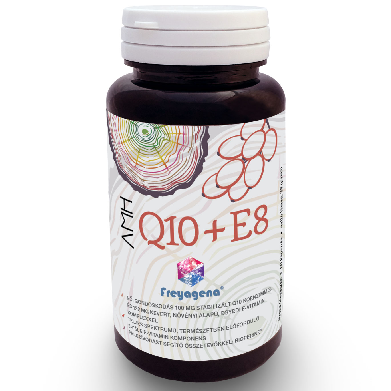 Freyagena AMH Q10+E8 Női gondoskodás kapszula - 60db 1 Freyagena AMH Q10+E8 Női gondoskodás kapszula - 60db