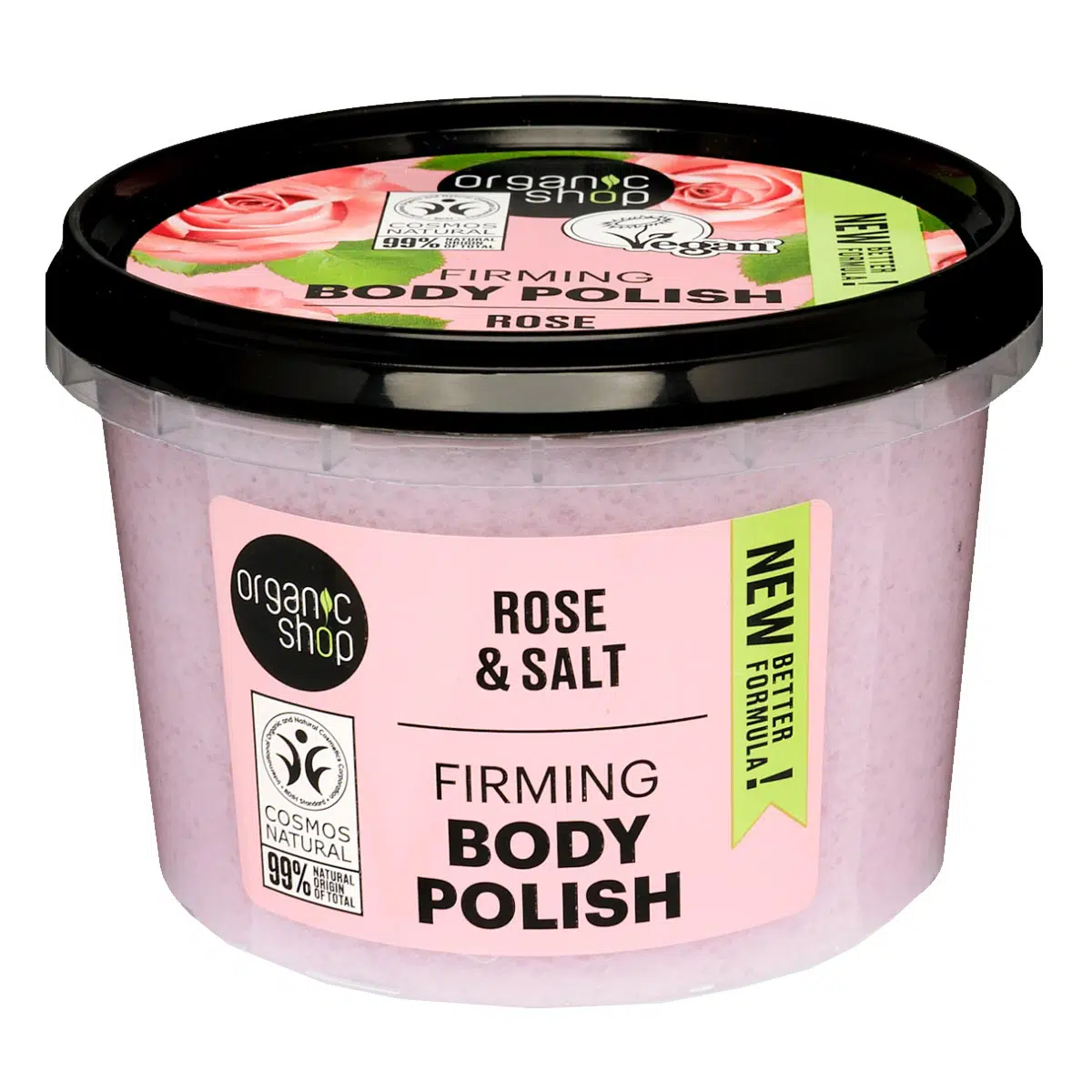 Organic Shop Frissítő testpolír rózsával és sóval - 250ml 1 Organic Shop Frissítő testpolír rózsával és sóval - 250ml
