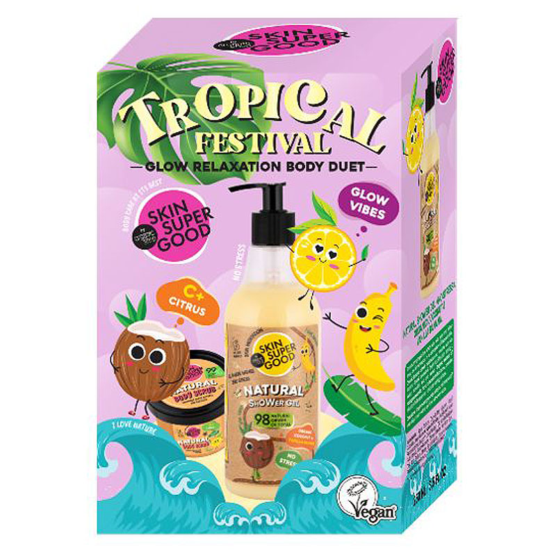 Skin Super Good Trópusi fesztivál ragyogásfokozó testápoló szett - 250ml + 100ml 1 Skin Super Good Trópusi fesztivál ragyogásfokozó testápoló szett - 250ml + 100ml