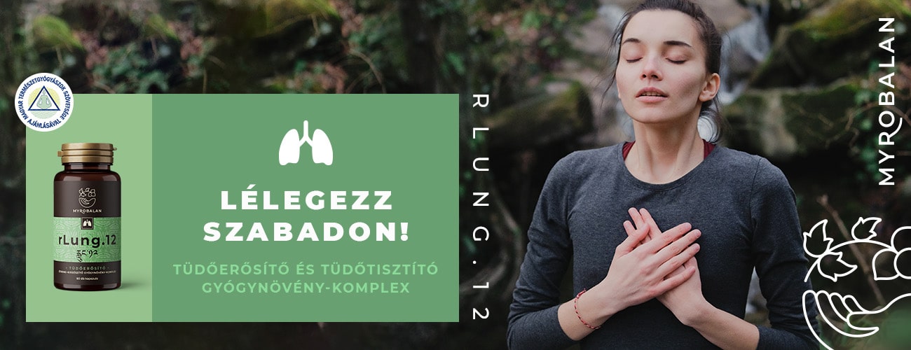 Myrobalan rLUNG.12 tüdőerősítő és tüdőtisztító gyógynövény-komplex kapszula