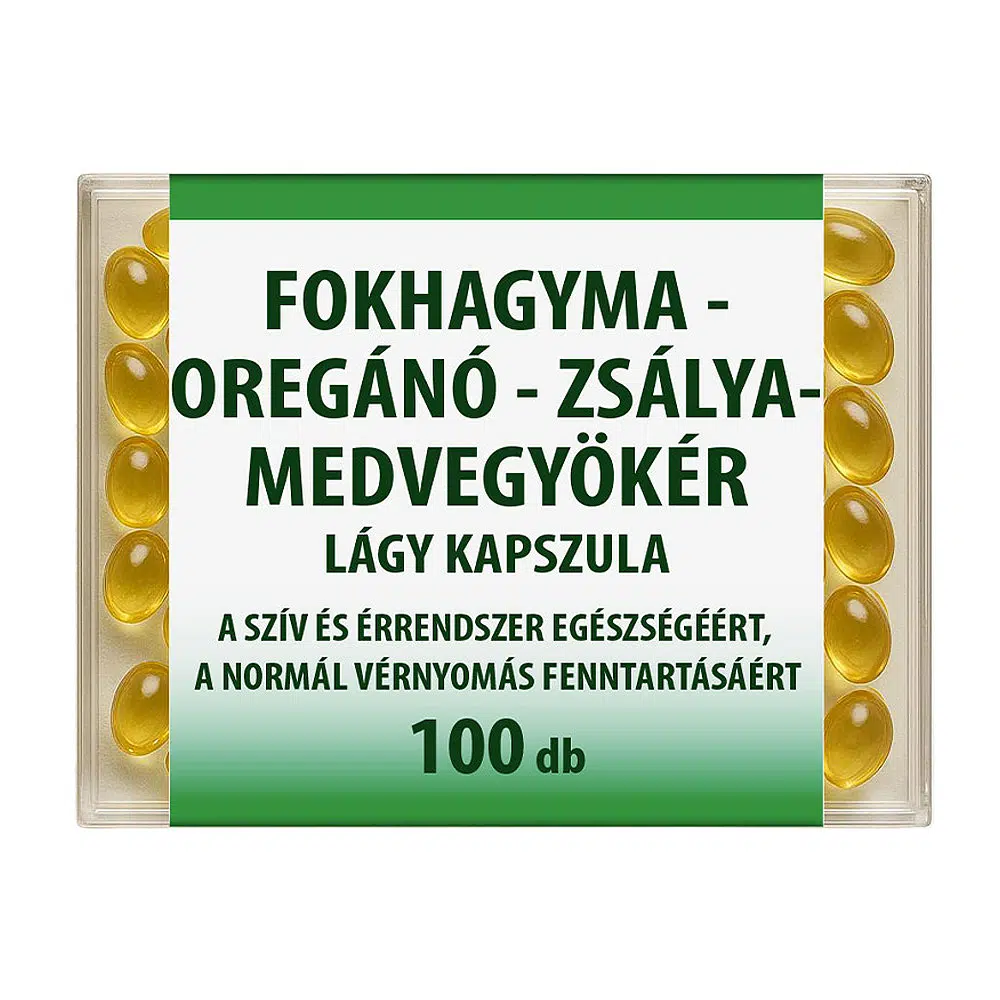 Dr. Chen Fokhagyma-Oregánó-Zsálya-Medvegyökér kapszula - 100db 1 Dr. chen Fokhagyma-Oregánó-Zsálya-Medvegyökér kapszula - 100db