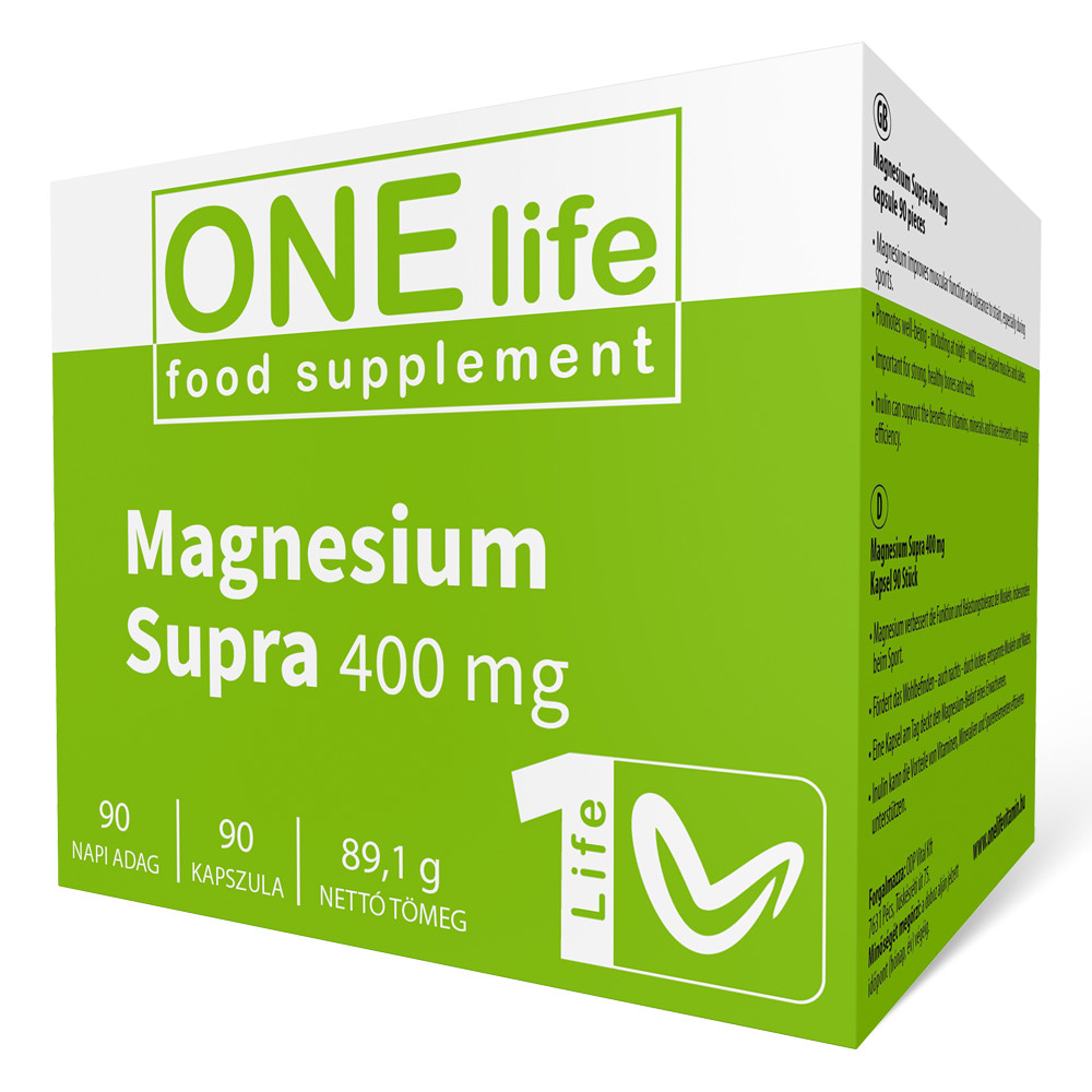 One Life Magnézium Supra 400mg kapszula - 90db 1 One Life Magnézium Supra 400mg kapszula - 90db