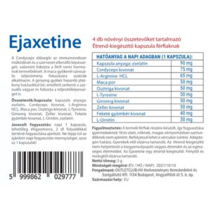 EJAXETINE korai magömlés elleni kapszula - 4db 3 EJAXETINE korai magömlés elleni kapszula - 4db - Image 2
