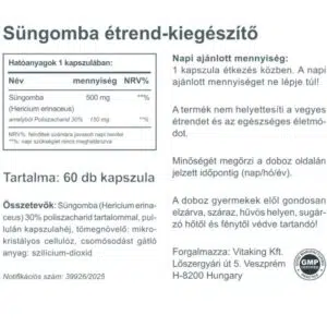 Vitaking Süngomba kapszula - 60db 7 Vitaking Süngomba kapszula - 60db - Image 4