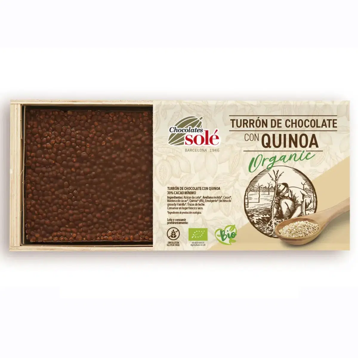 Chocolates Solé Bio csokoládés Nugát quinoával - 200g 1 Chocolates Solé Bio csokoládés Nugát quinoával - 200g