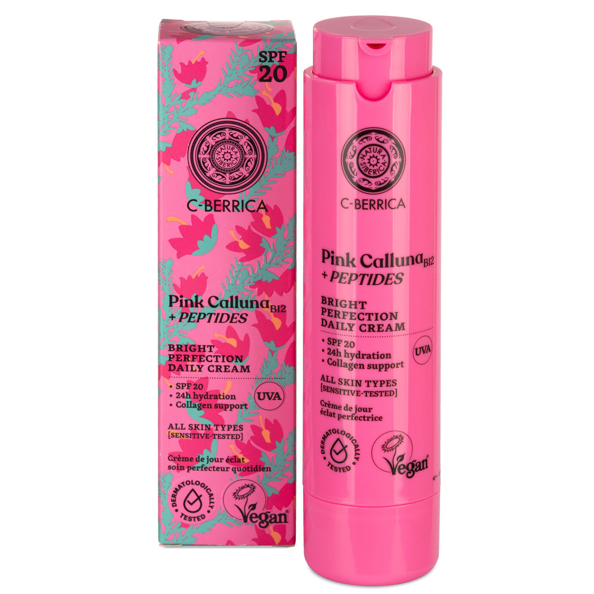 Natura Siberica C-Berrica Pink Calluna Ragyogásfokozó nappali arckrém SPF20 - 50ml 1 Natura Siberica C-Berrica Pink Calluna Ragyogásfokozó nappali arckrém SPF20 - 50ml