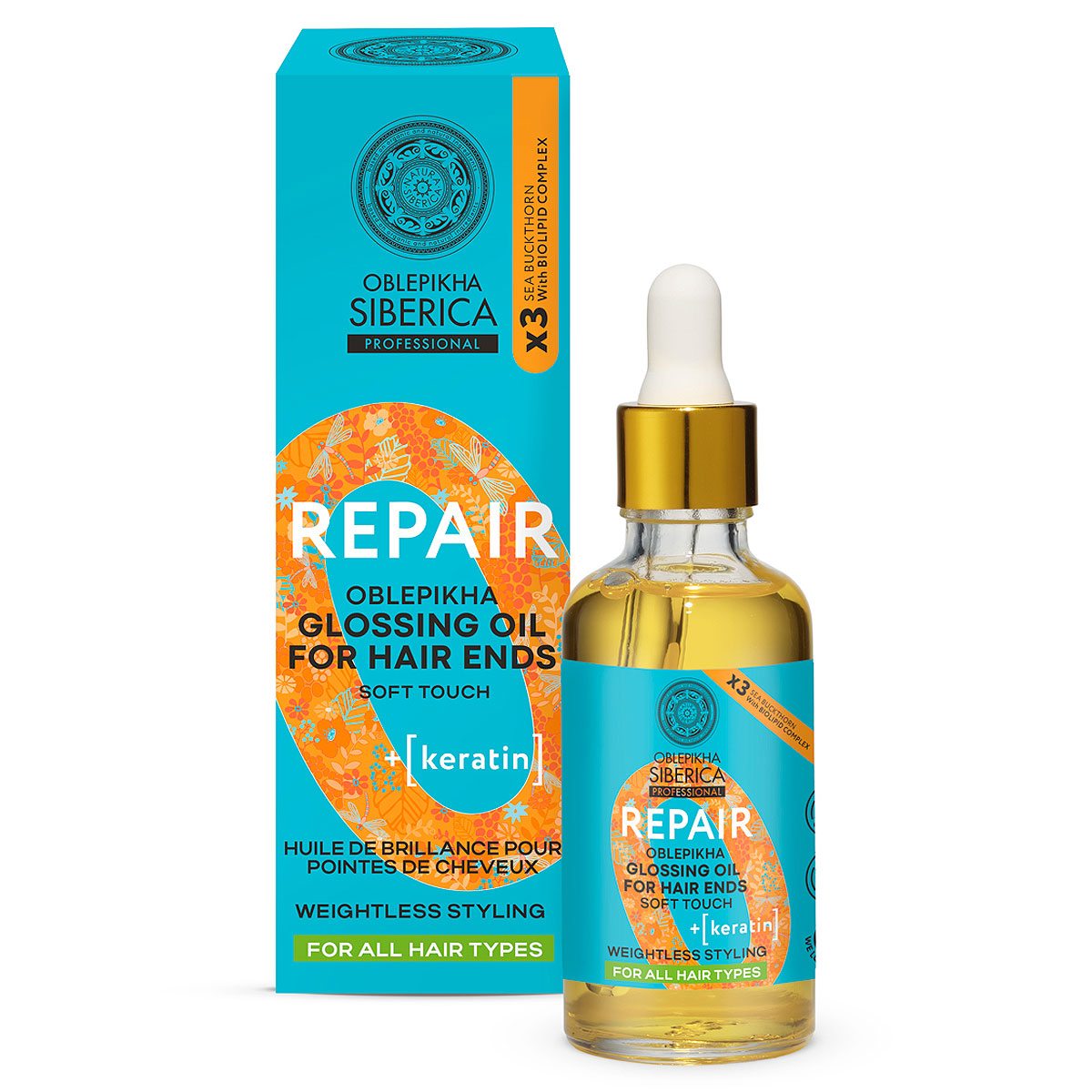 Oblepikha Siberica Helyreállító homoktövis hajvégápoló olaj - 50ml 1 Oblepikha Siberica Helyreállító homoktövis hajvégápoló olaj - 50ml