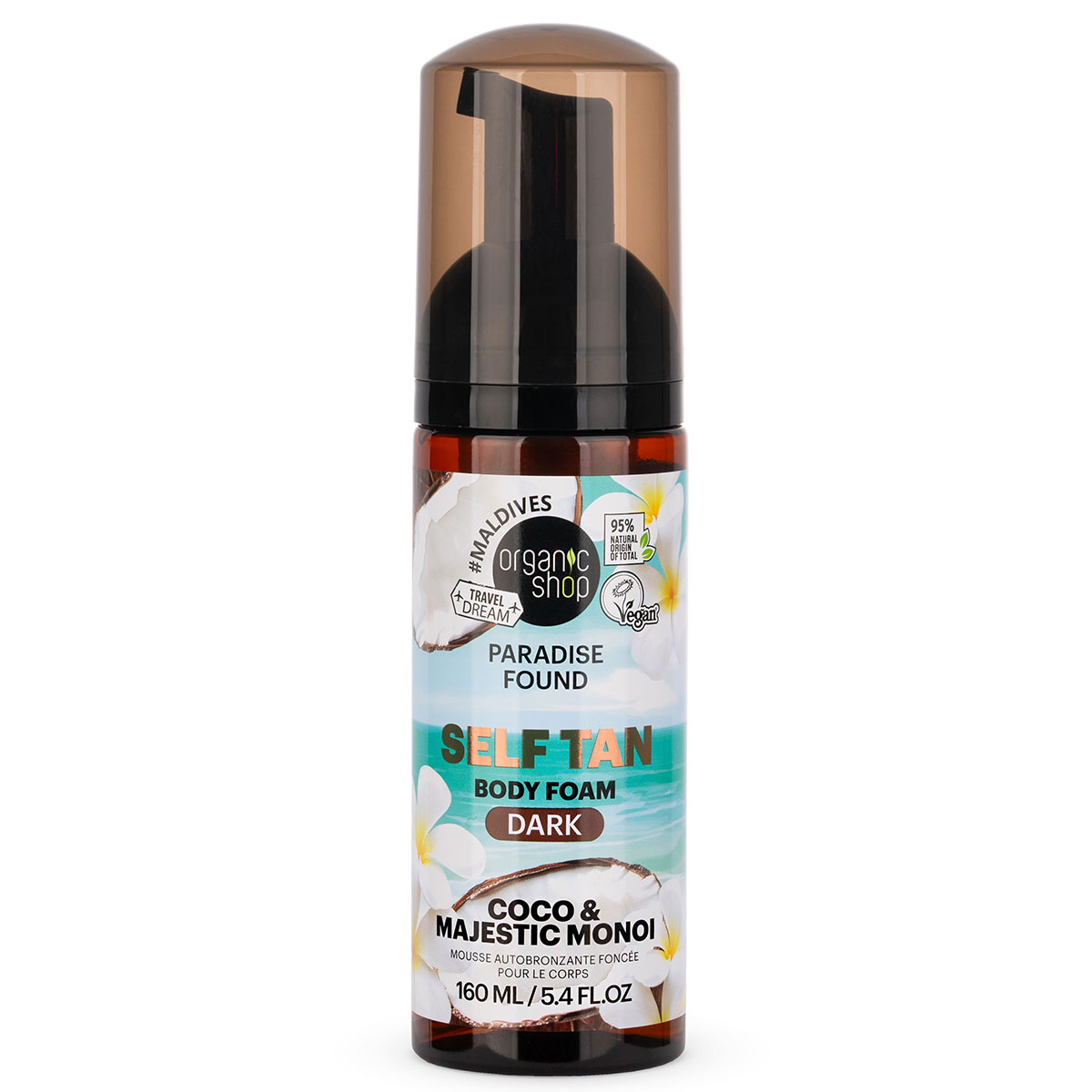 Organic Shop Barnító hab kókusszal és monoival - sötét 160ml 1 Organic Shop Barnító hab kókusszal és monoival - sötét 160ml