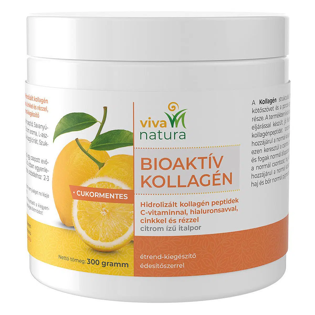 Viva natura Bioaktív Kollagén citrom ízű italpor - 300g 1 Viva natura Bioaktív Kollagén citrom ízű italpor - 300g