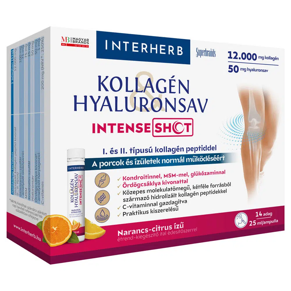 Interherb Kollagén Hyaluronsav Intense Shot - 14 ampulla 1 Interherb Kollagén Hyaluronsav Intense Shot - 14 ampulla