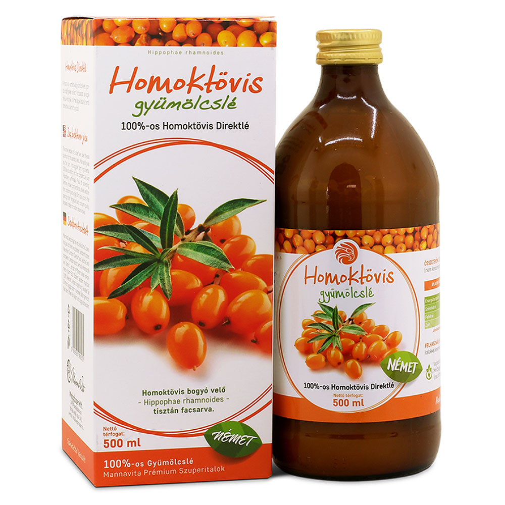 Mannavita Homoktövis gyümölcslé 100%-os - 500ml 1 Mannavita Homoktövis gyümölcslé 100%-os - 500ml