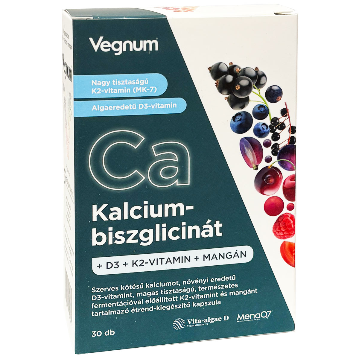 Vegnum Kalcium-biszglicinát + D3 + K2 + Mangán kapszula - 30db 1 Vegnum Kalcium-biszglicinát + D3 + K2 + Mangán kapszula - 30db
