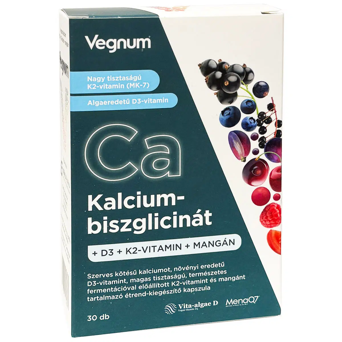 Vegnum Kalcium-biszglicinát + D3 + K2 + Mangán kapszula - 30db 1 Vegnum Kalcium-biszglicinát + D3 + K2 + Mangán kapszula - 30db