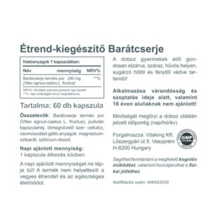 Vitaking Barátcserje kapszula - 60db 4 Vitaking Barátcserje kapszula - 60db termékcímke