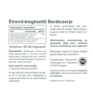 Vitaking Barátcserje kapszula - 60db 4 Vitaking Barátcserje kapszula - 60db termékcímke