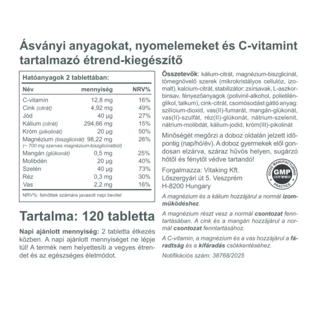 Vitaking Ultimate Minerál tabletta - 120db 2 Vitaking Ultimate Minerál tabletta - 120db - Image 2